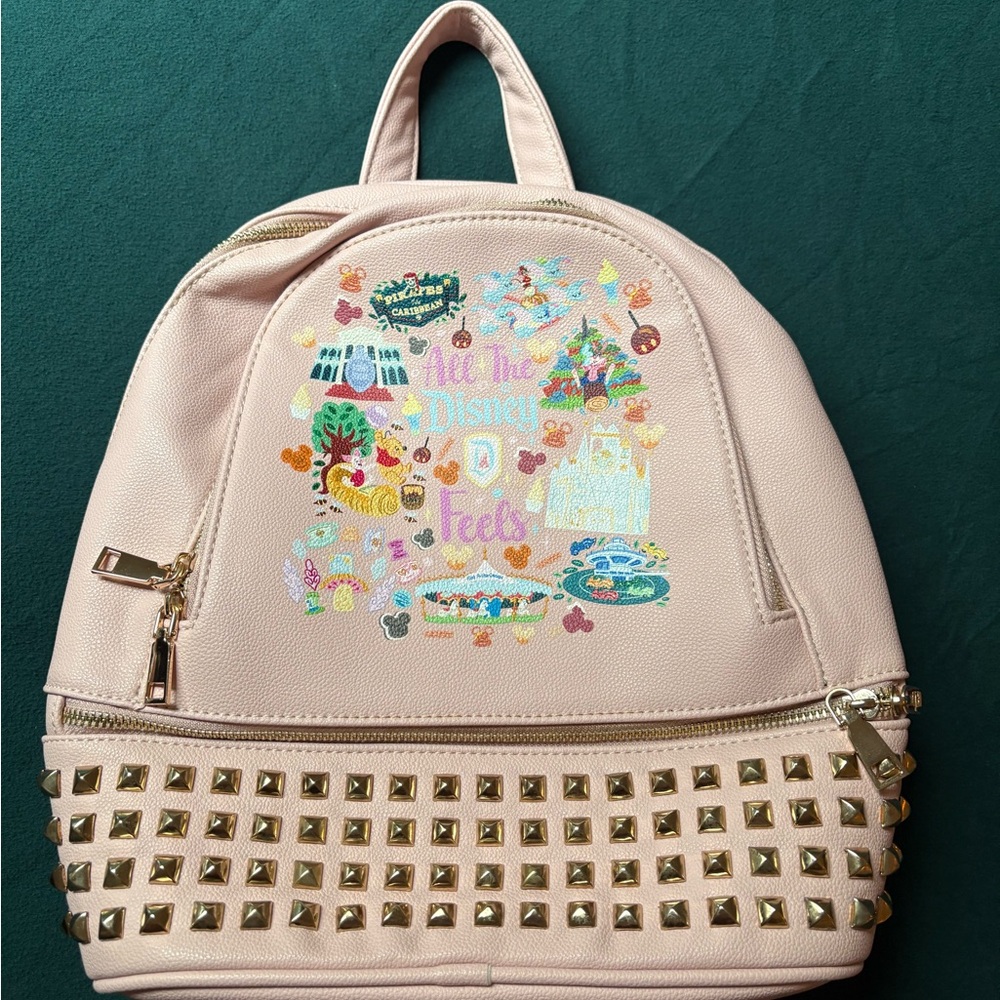 Pink Studded Mini Backpack - Disney Themed
